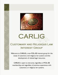 Front page of CARLIG flyer distributed at FCIL-SIS Exhibit Hall table.